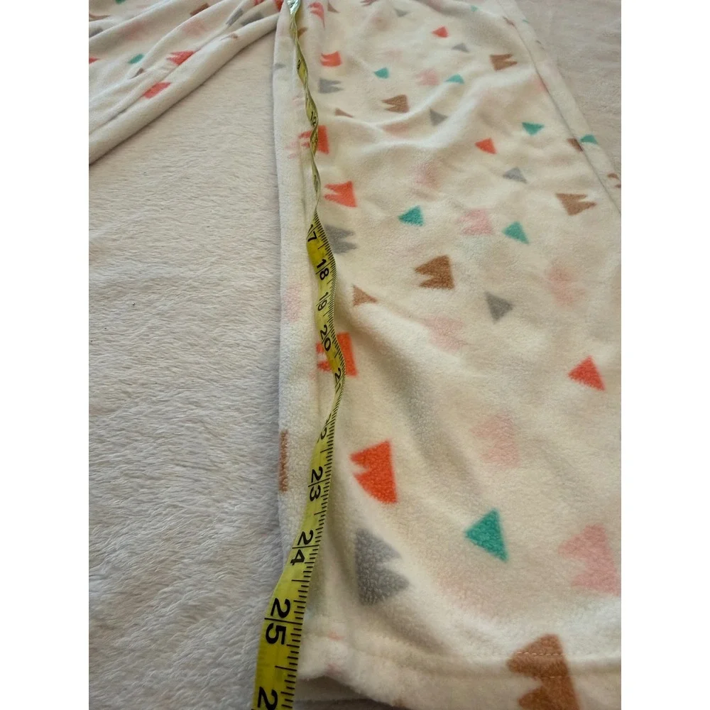 Eddie Bauer Kids Fleece Pajama Pants White Geometric‎ Triangle Print L 14/16